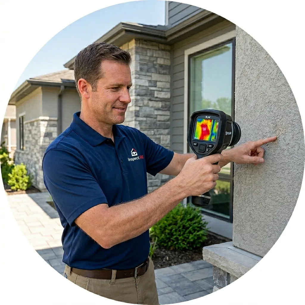 Inspection.re inspector using FLIR infrared thermal camera during California home inspection